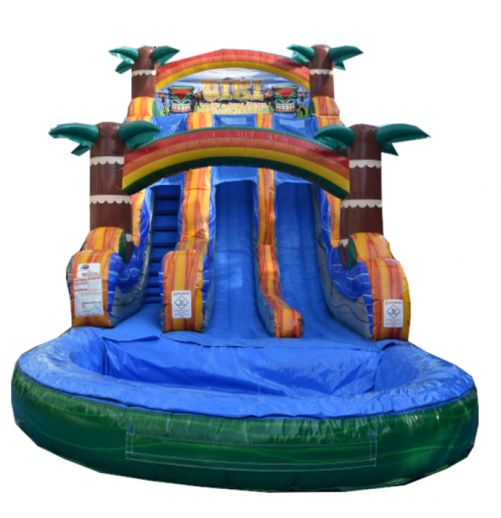 15' Tiki Plunge Dual Lane Dry Slide