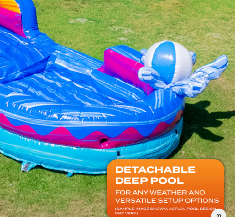 20' Pool Party Dual Lane Waterslide
