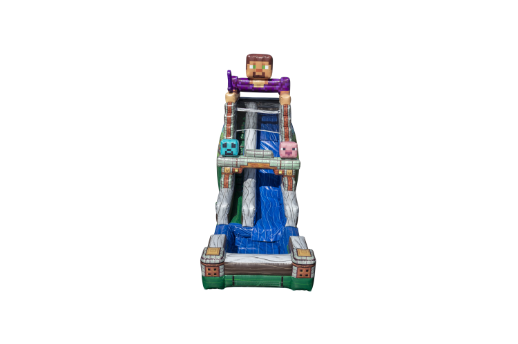 18' Minecraft Inflatable Water Slide Rental