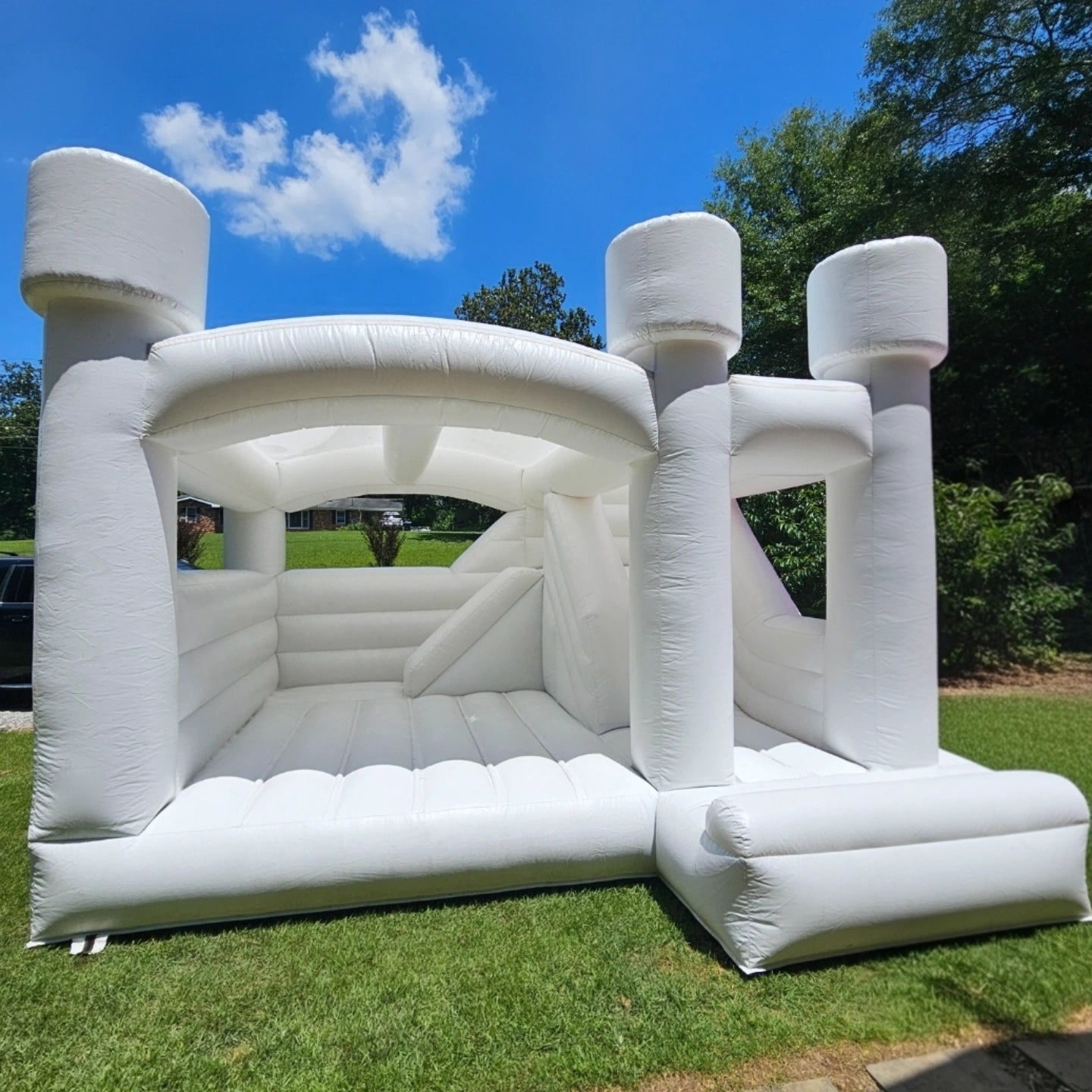 Cloudy Dreams - White Bounce House Rental with Slide