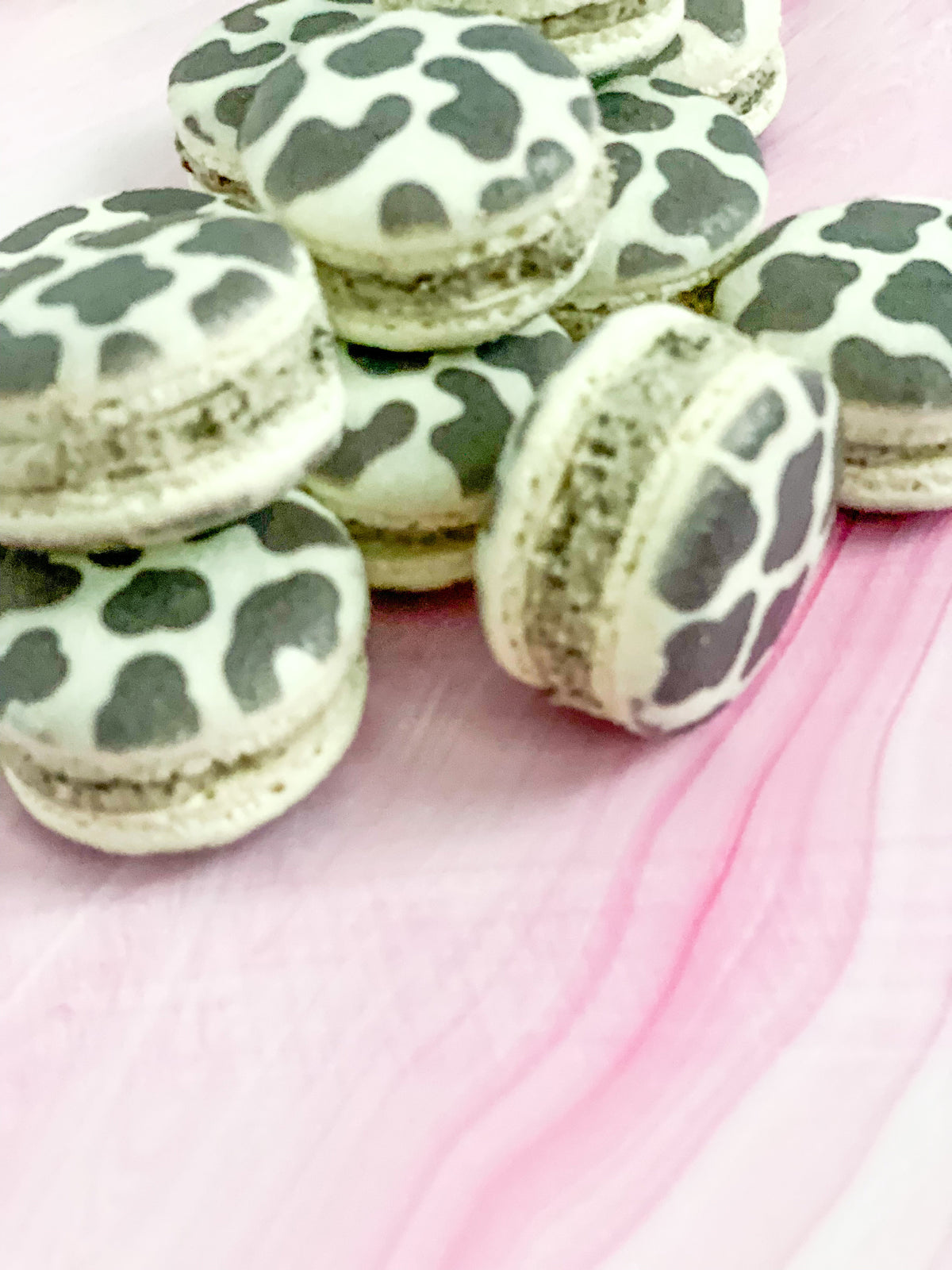 Cow Print Macarons