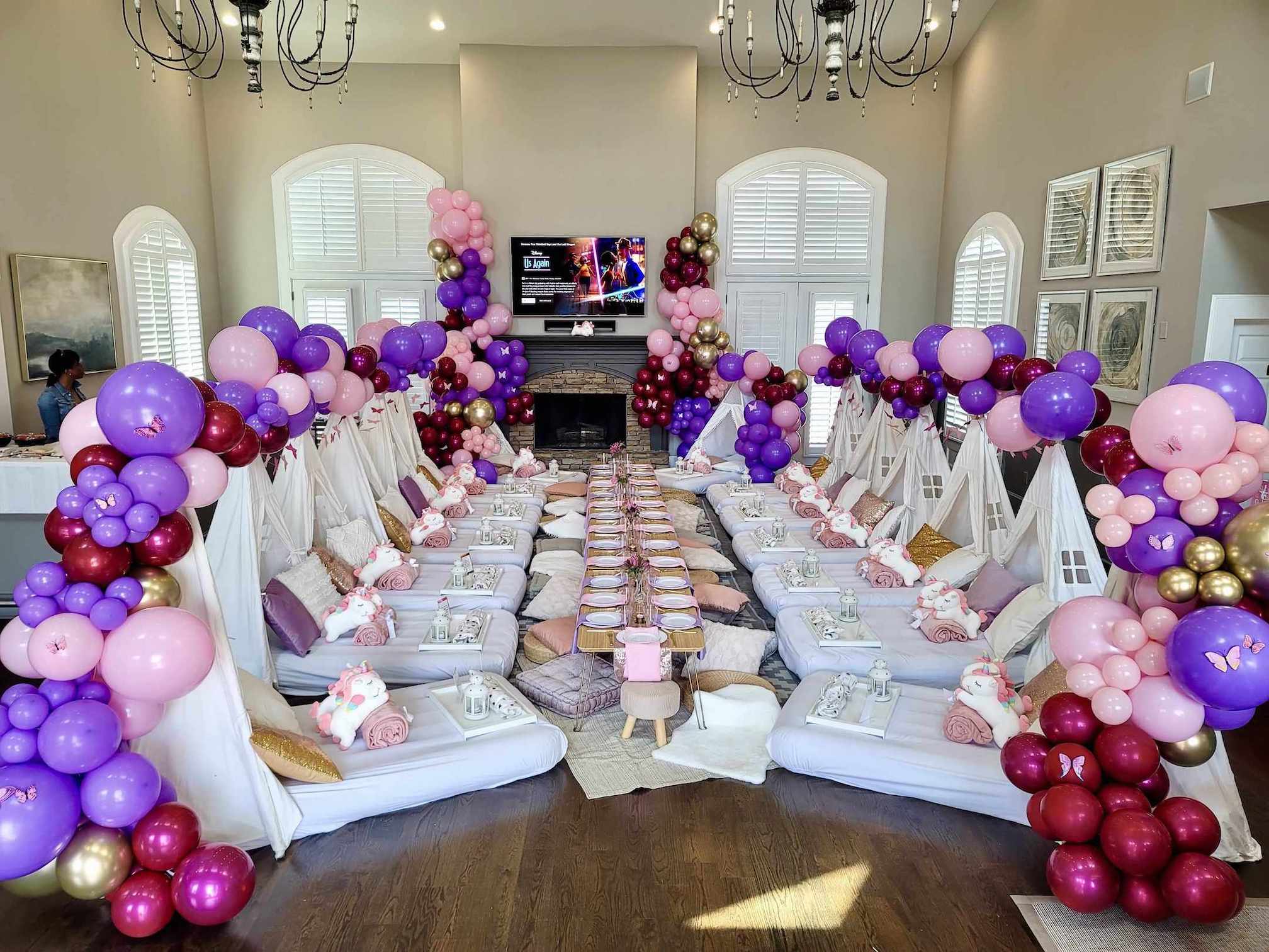 Pink and Purple Themed Slumber Party Birthday | Confetti Jar