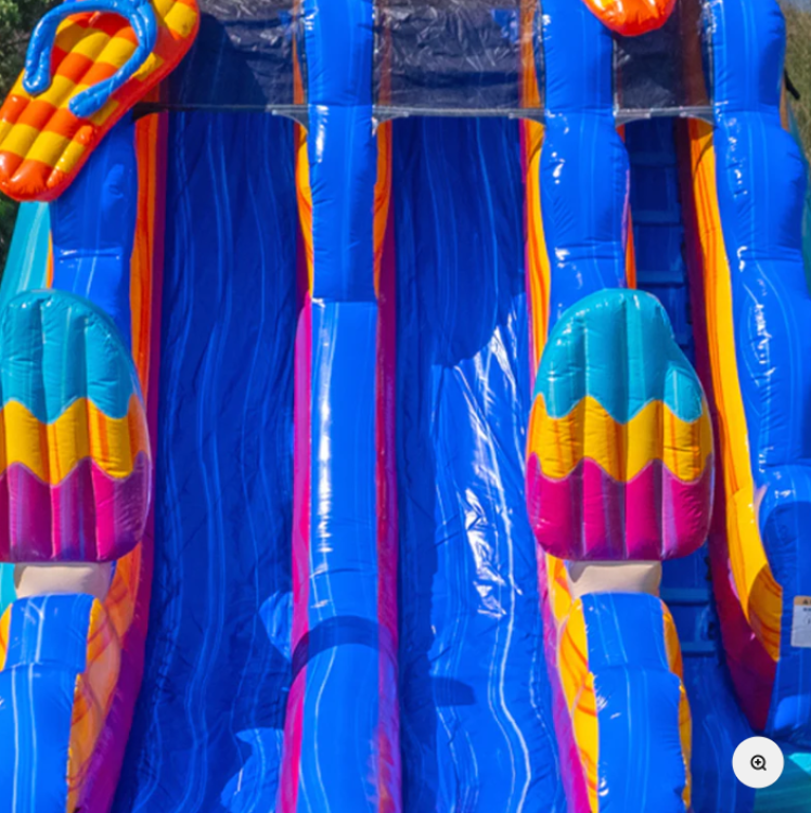 20' Pool Party Dual Lane Waterslide