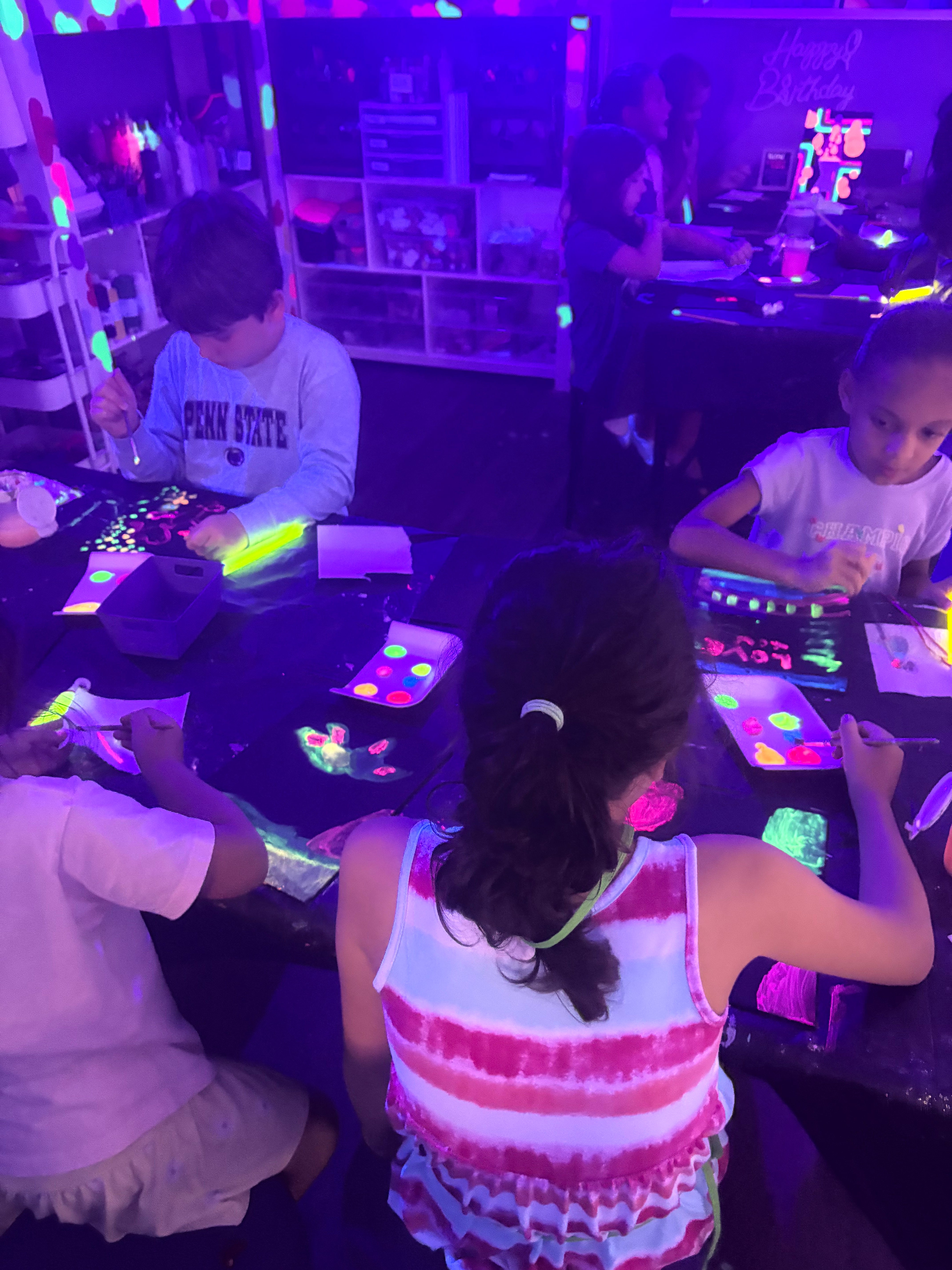 Glow Themed Art Party with Glowing Treats