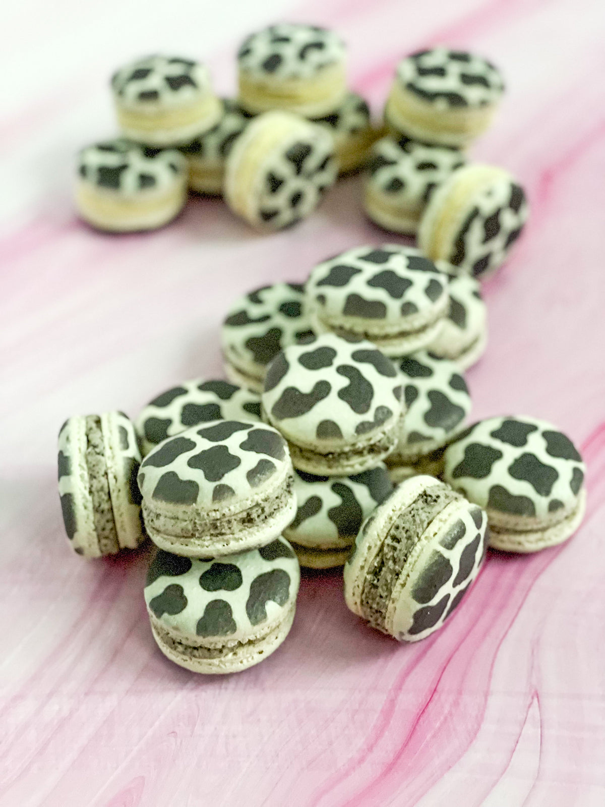 Cow Print Macarons