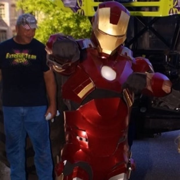 Iron Hero Character Party Visit