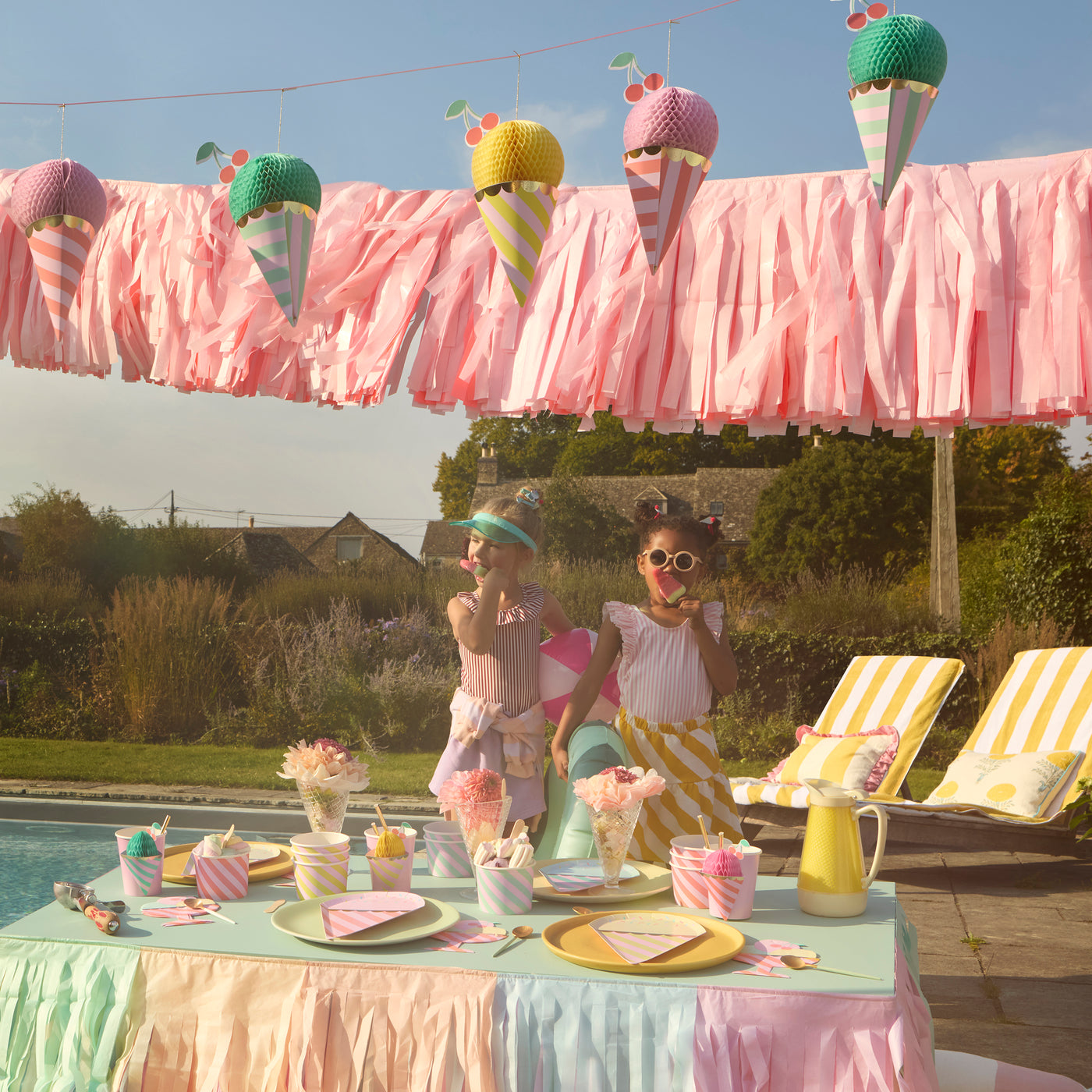 Ice Cream Honeycomb Garland