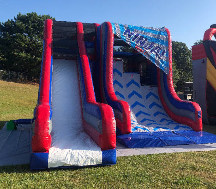 Ninja Warrior Obstacle Wall and 22′ Slide