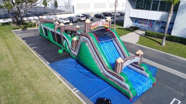 68' Rocky Island Obstacle Course and Slide
