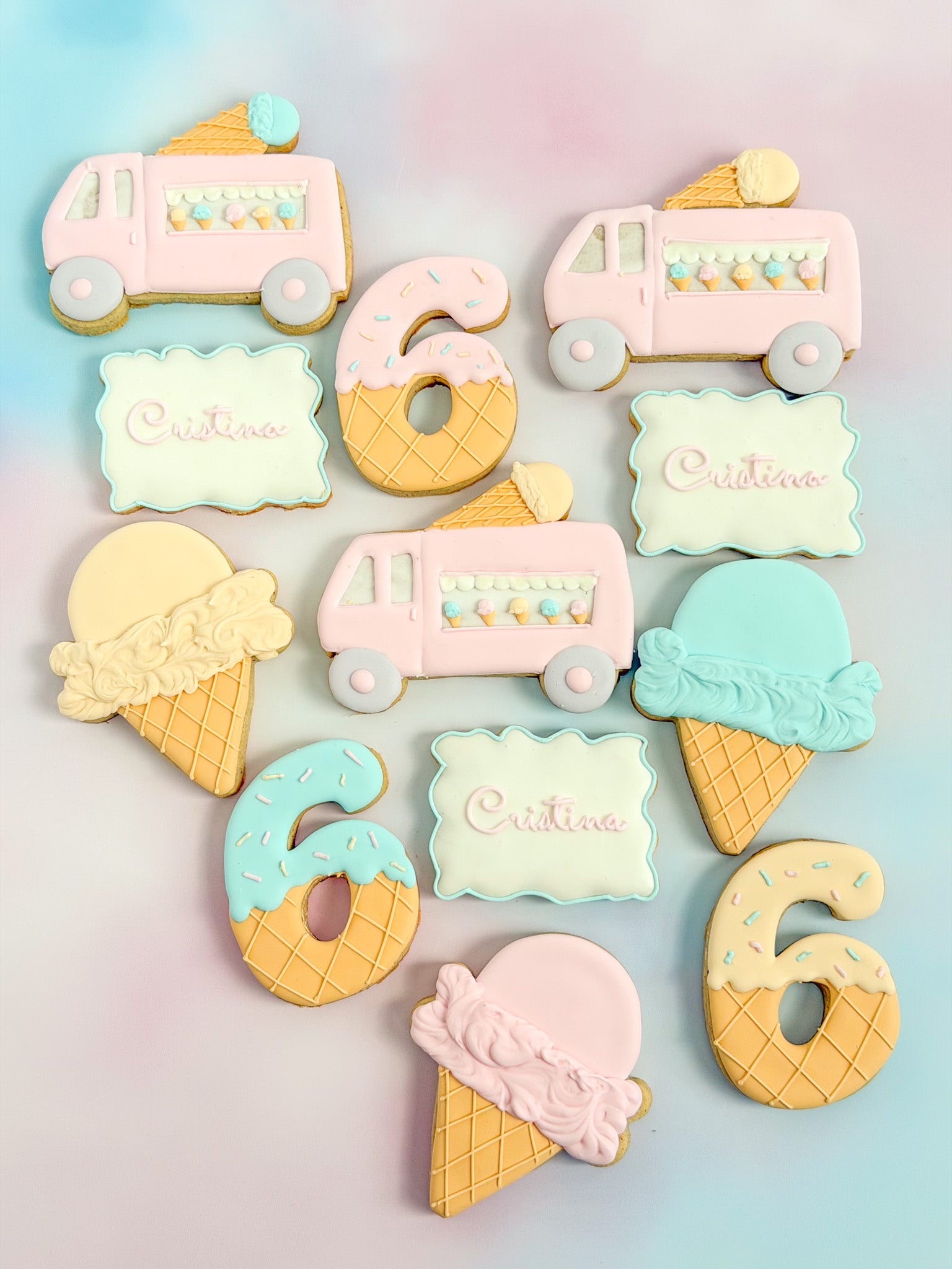 Custom Ice Cream Cookies | Personalized Birthday Sugar Cookie Set