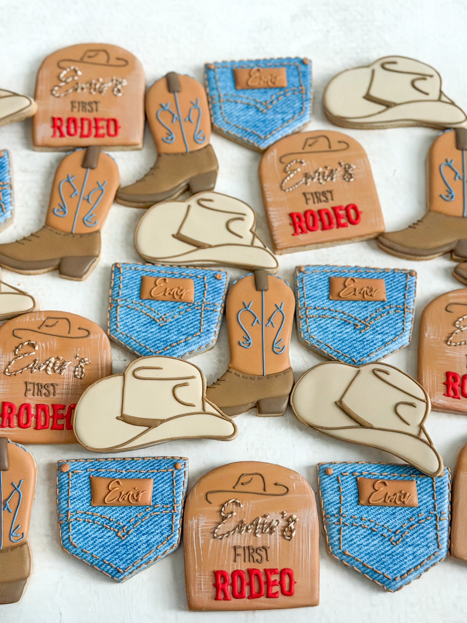 Personalized First Rodeo Birthday Cookies