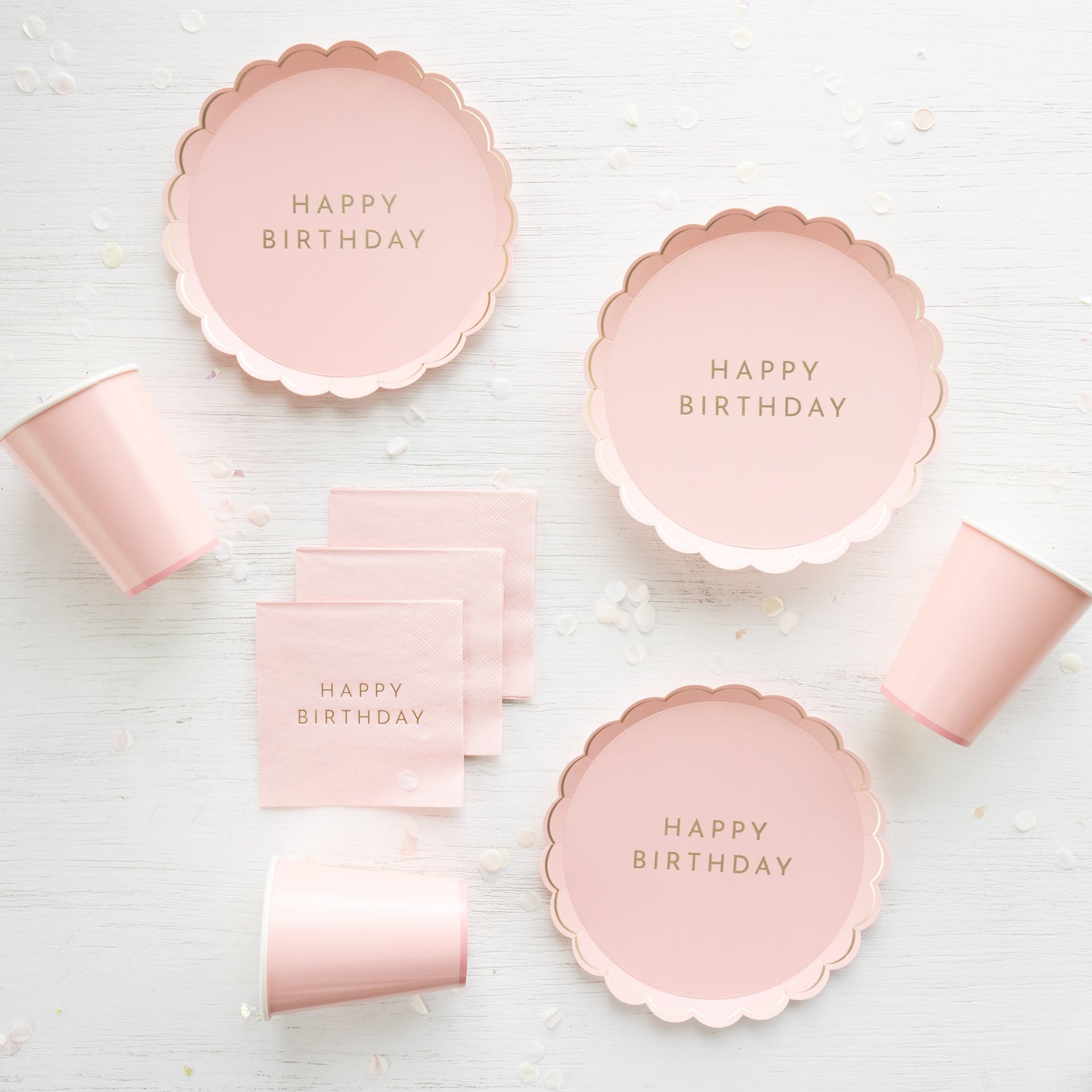 Petal Pink Signature Happy Birthday Small Plates