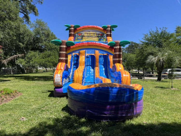 15' Tiki Plunge Dual Lane Water Slide