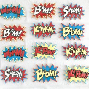 Super Hero Birthday Party Cookies