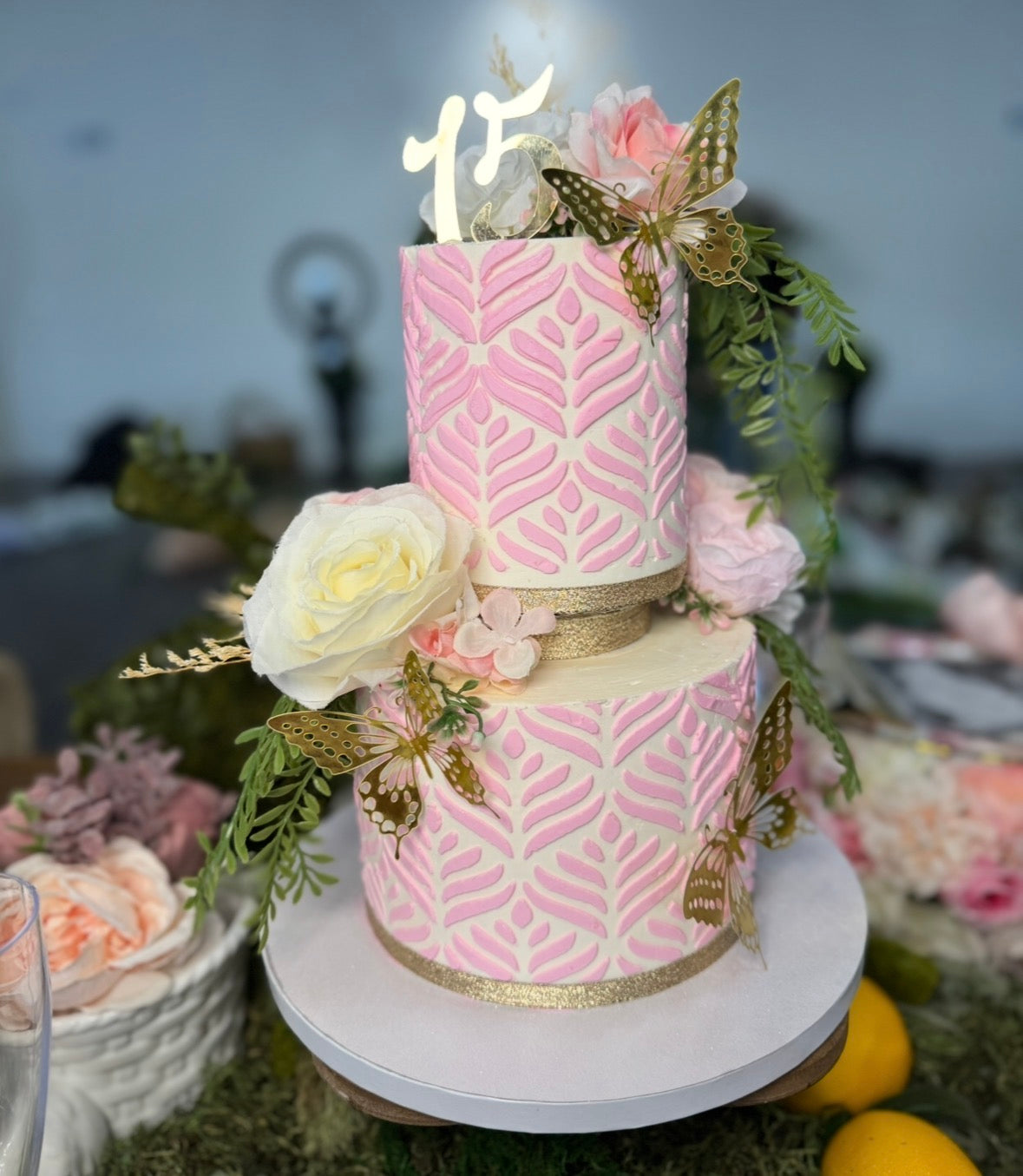 Two-Tier Custom Birthday Cake from The Purple Sprinkle