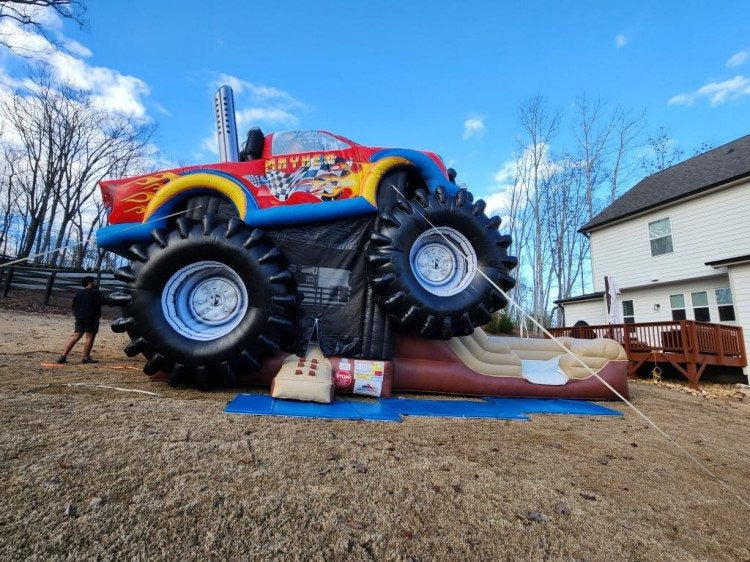 Monster Truck Deluxe XL Bounce and 15′ Slide
