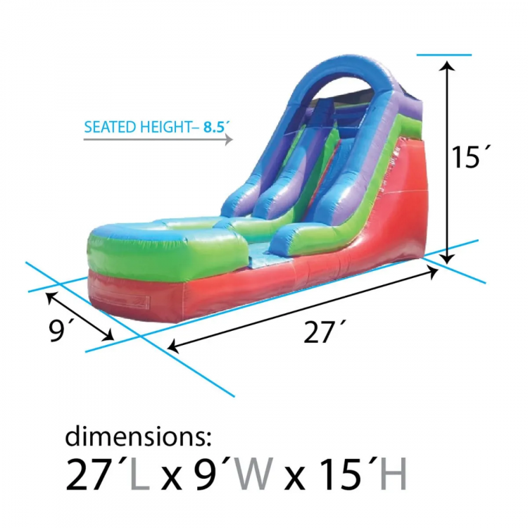 15' Retro Rainbow Water Slide