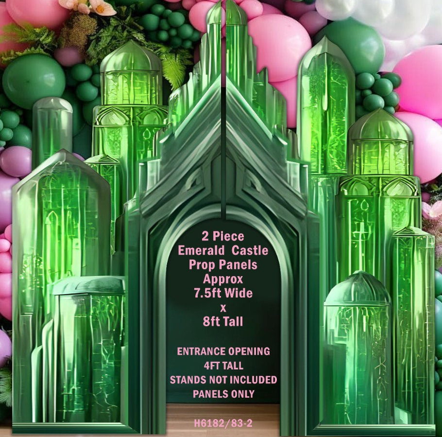Wicked Wizard of Oz Emerald Castle Prop Panel 2 Piece (H6182-83)
