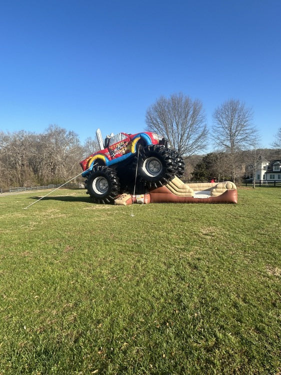 Monster Truck Deluxe XL Bounce and 15′ Slide