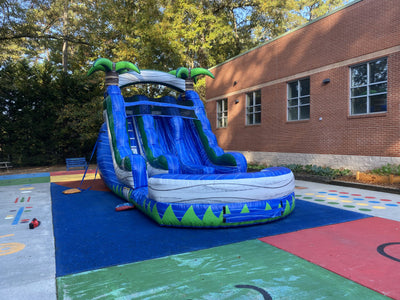 15' Blue Crush Dual Lane Dry Slide