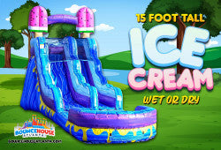 15' Ice Cream Pop Dry Inflatable Slide
