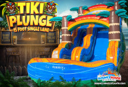 15' Tiki Plunge Dry Slide Inflatable Rental