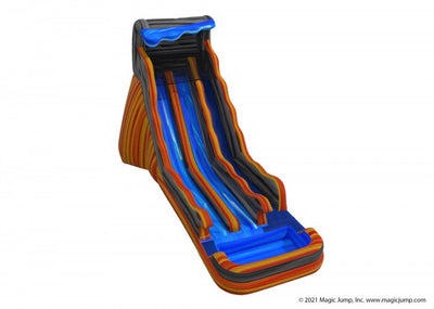 20' Flaming Volcano Dual Lane Inflatable Dry Slide