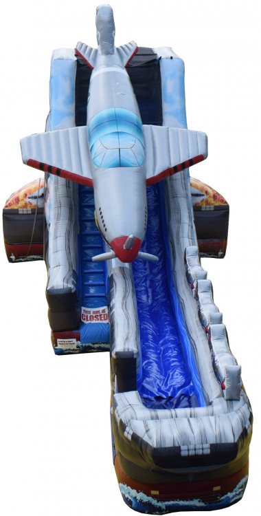 20' Shark Mouth Fighter Jet Dry Slide Inflatable Rental