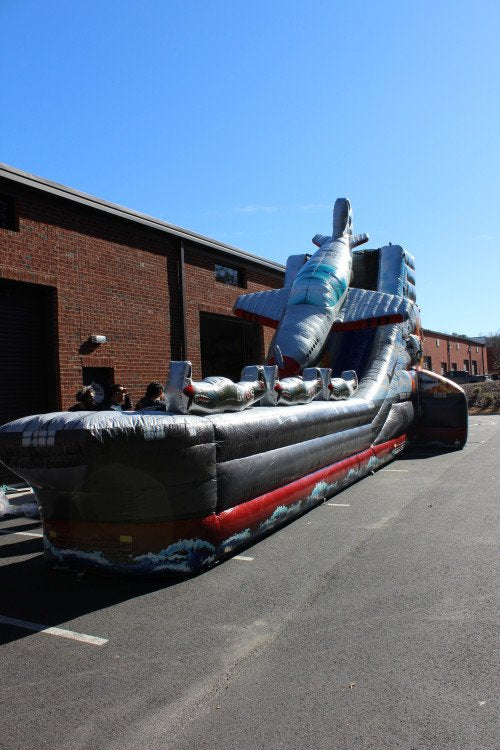 20' Shark Mouth Fighter Jet Dry Slide Inflatable Rental