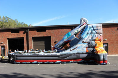 20' Shark Mouth Fighter Jet Dry Slide Inflatable Rental