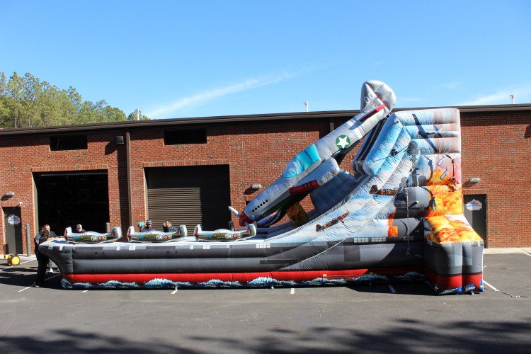 20' Shark Mouth Fighter Jet Dry Slide Inflatable Rental