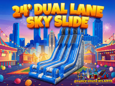 24' Dual Lane Sky Inflatable Slide