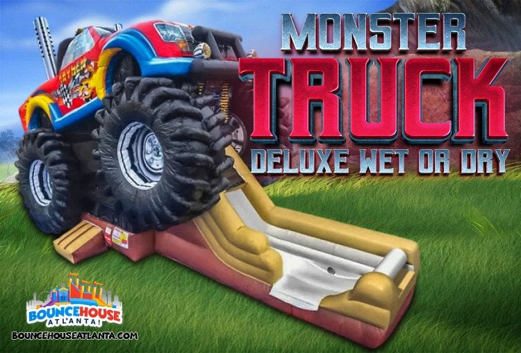 Monster Truck Deluxe XL Bounce and 15′ Slide