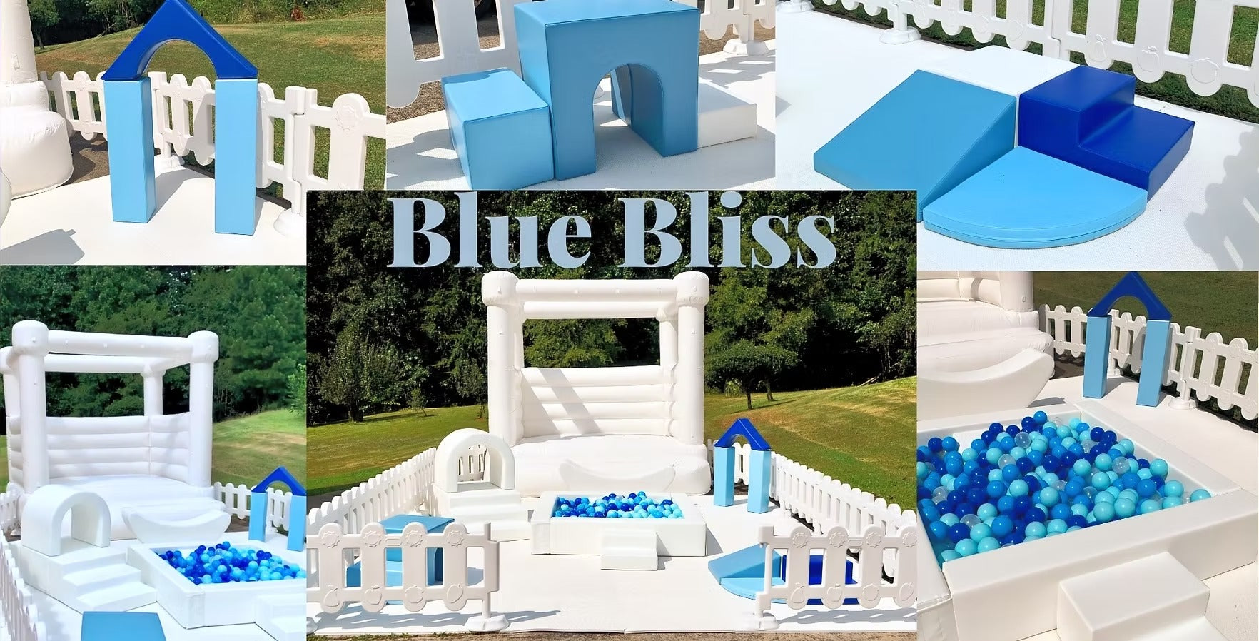 3-in-1 Combo White Bounce House Rental: Bounce House, Slide, and Ball Pit