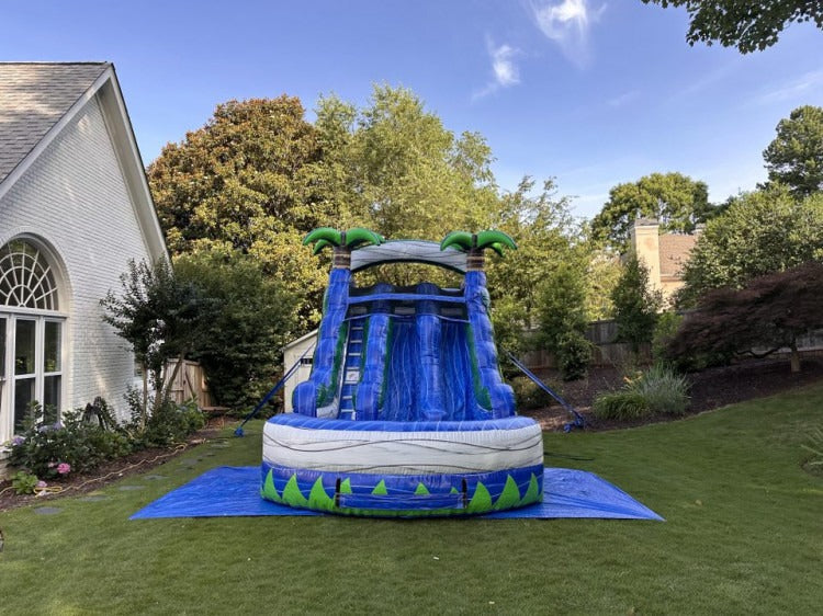 15' Blue Crush Dual Lane Water Slide