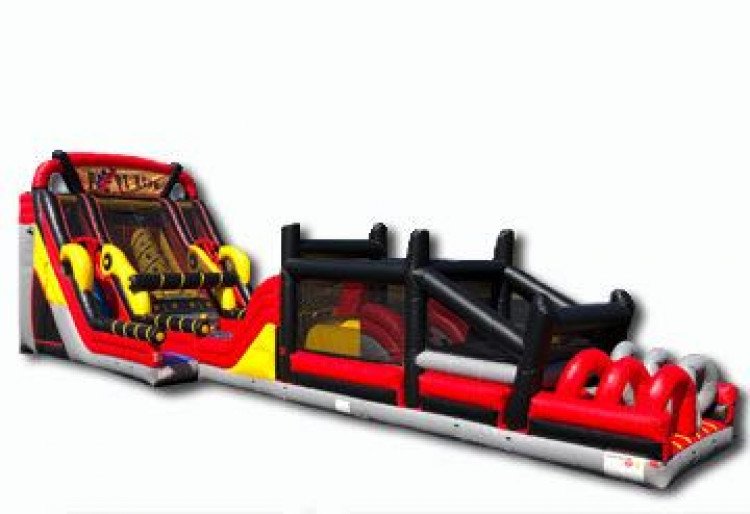 75' Pipe Rush Inflatable Obstacle Course Rental