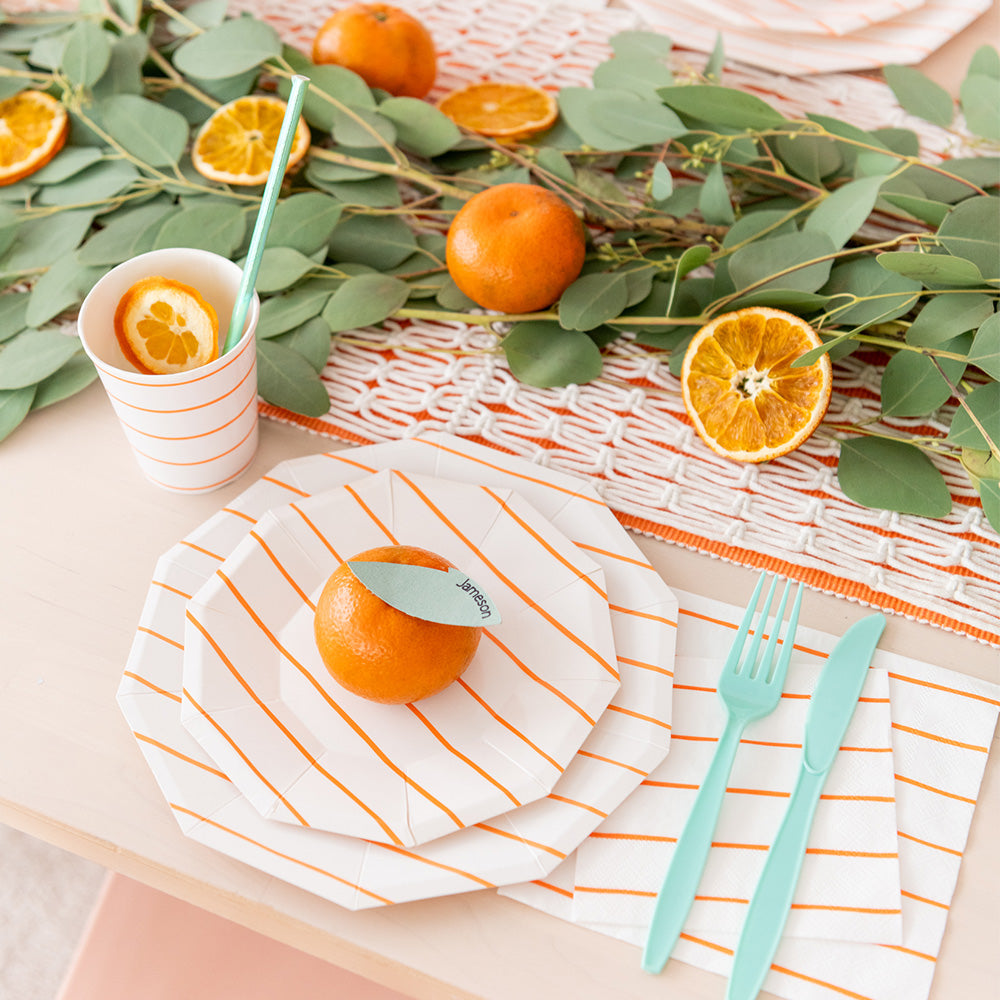 Clementine Frenchie Striped 9 oz Cups