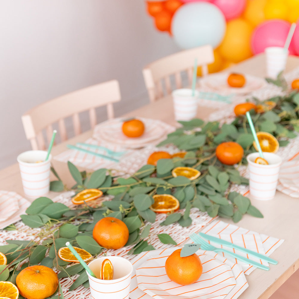 Clementine Frenchie Striped 9 oz Cups