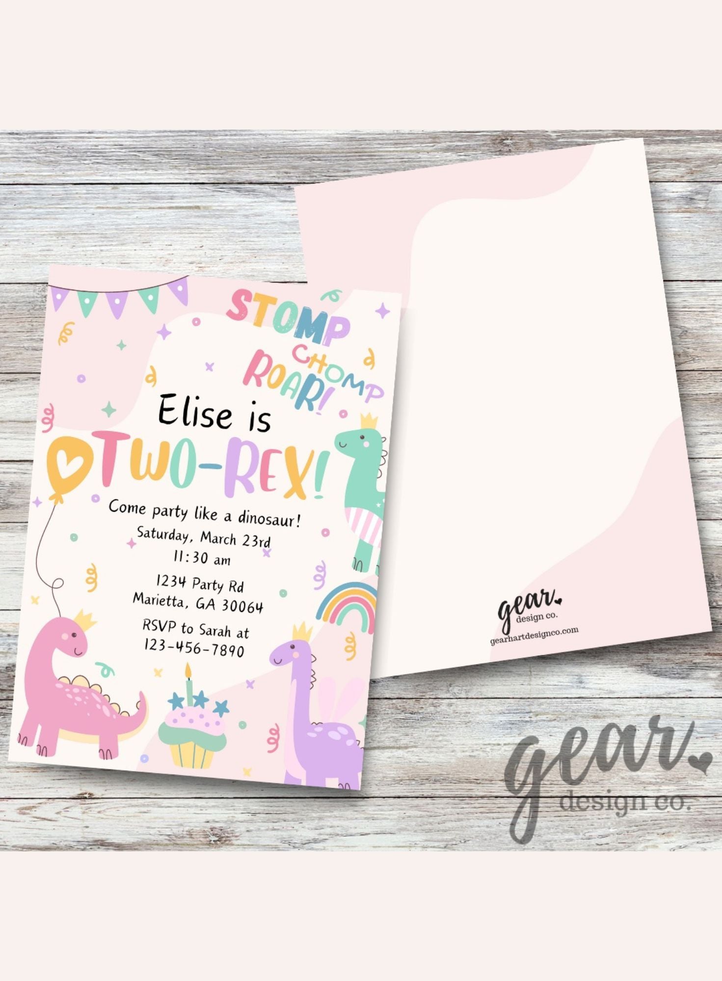 Two Year Old Custom Themed Invitation Design Atlanta | Confetti Jar