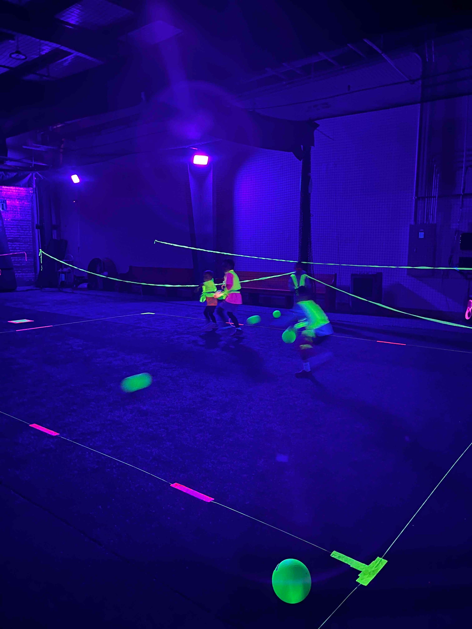 Indoor Glow Sports Birthday Party Alpharetta Georgia | Confetti Jar