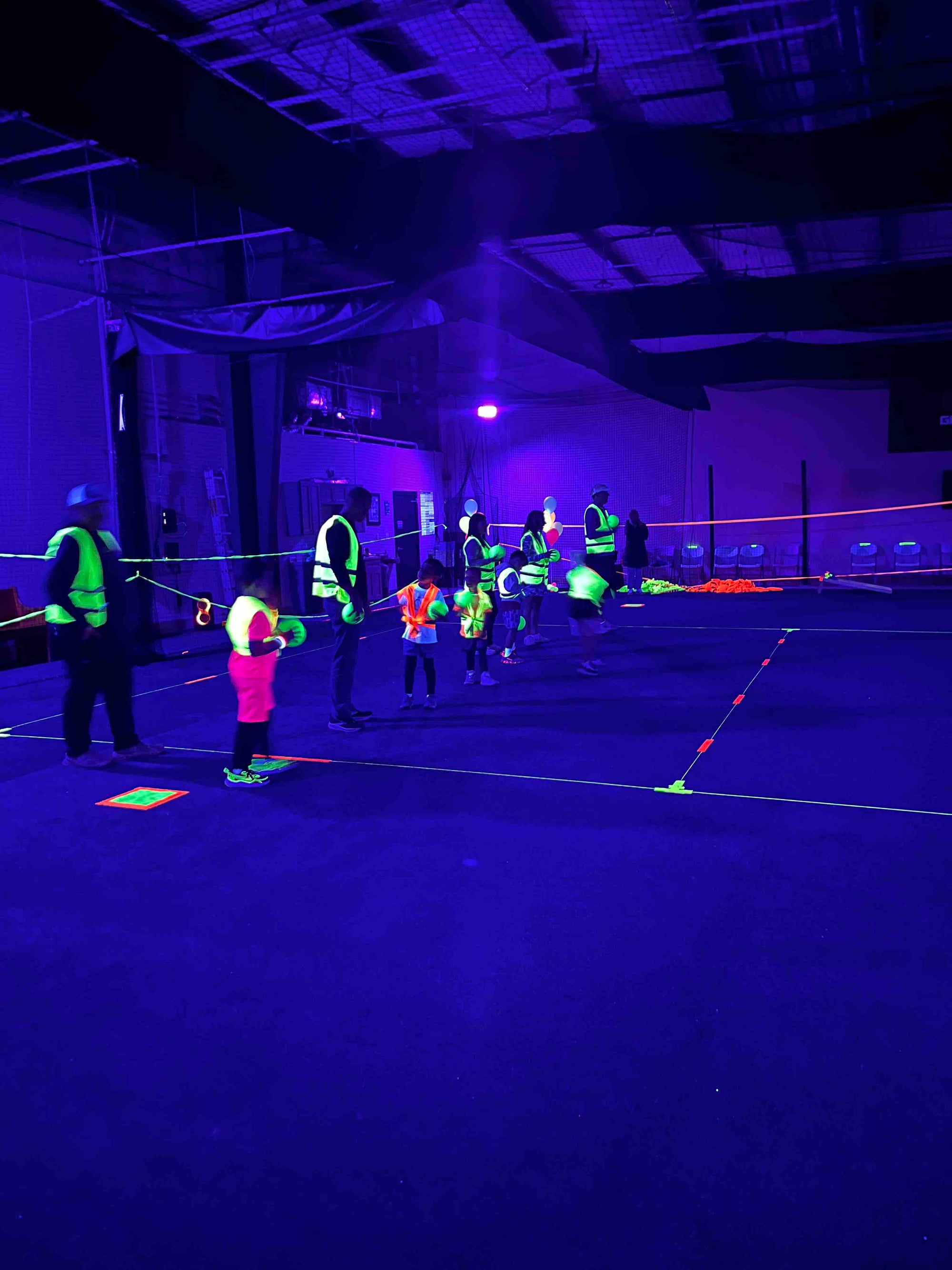 Indoor Glow in the Dark Sports Birthday Party Alpharetta Georgia | Confetti Jar