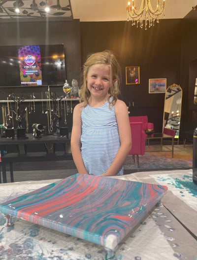 Girl with Painting at Hawaii Fluid Art Brookhaven | Confetti Jar