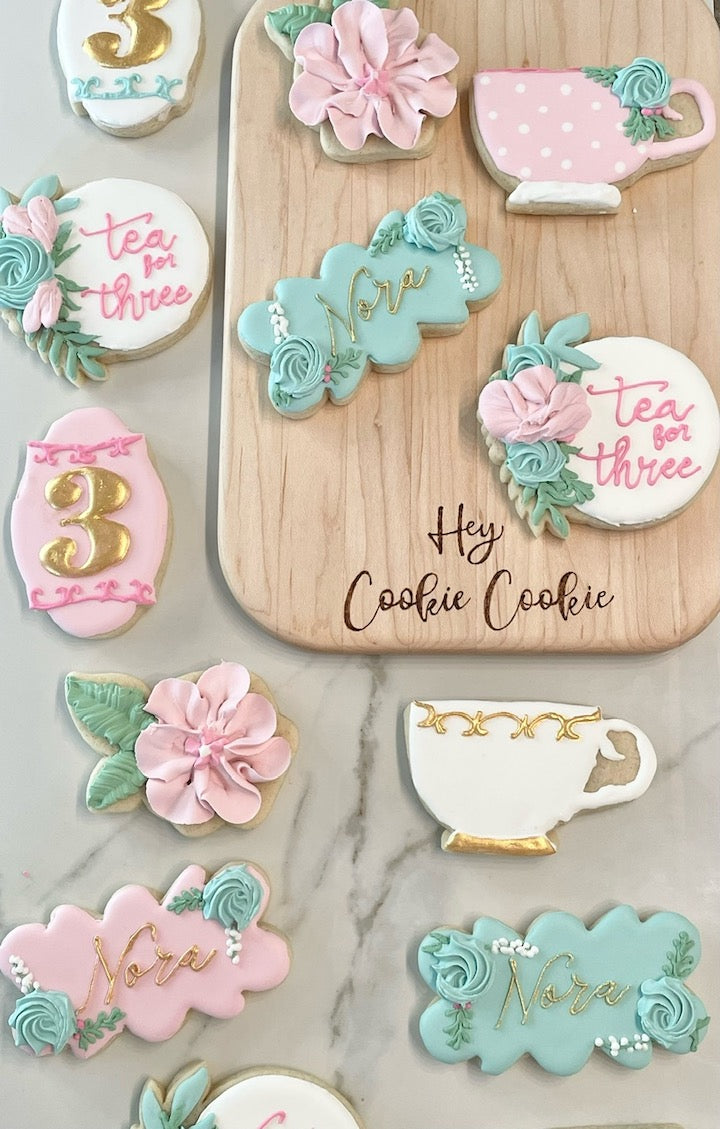 Tea for Three Year Old Custom Cookies Alpharetta | Confetti Jar