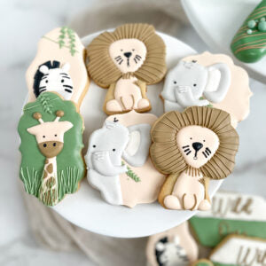 Wild One Safari Animals First Birthday Sugar Cookies