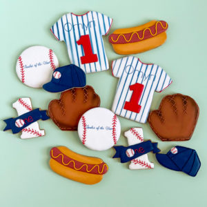 Baseball Rookie of the Year First Birthday Cookies