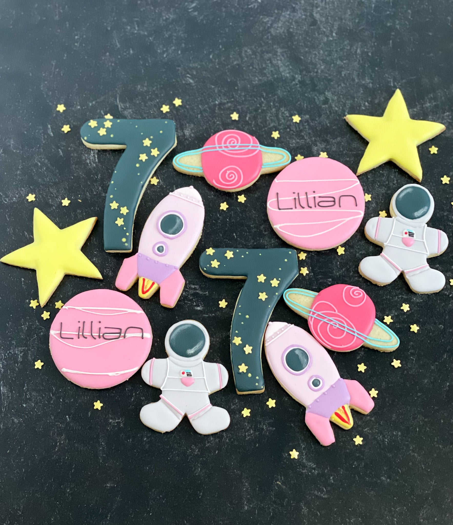Girl’s Astronaut Outer Space Sugar Cookies
