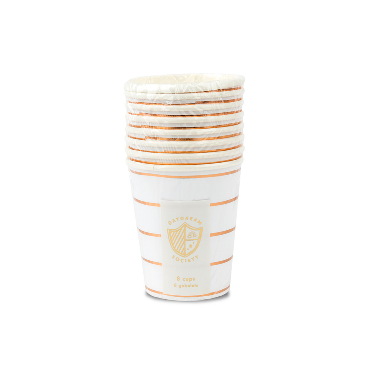 Rose Gold Frenchie Striped 9 oz Cups