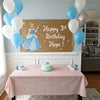Custom hand-painted banner for third birthday party with Cinderella theme
