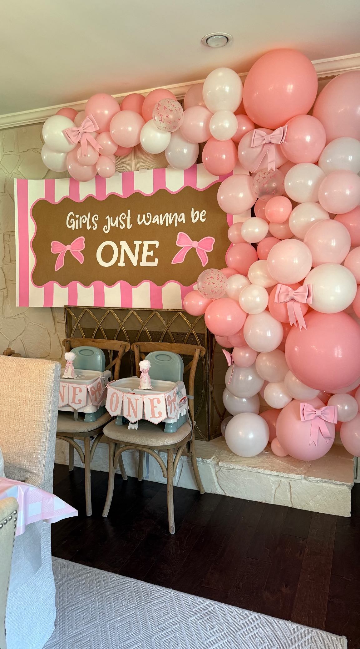 Custom hand-painted banner for first birthday party