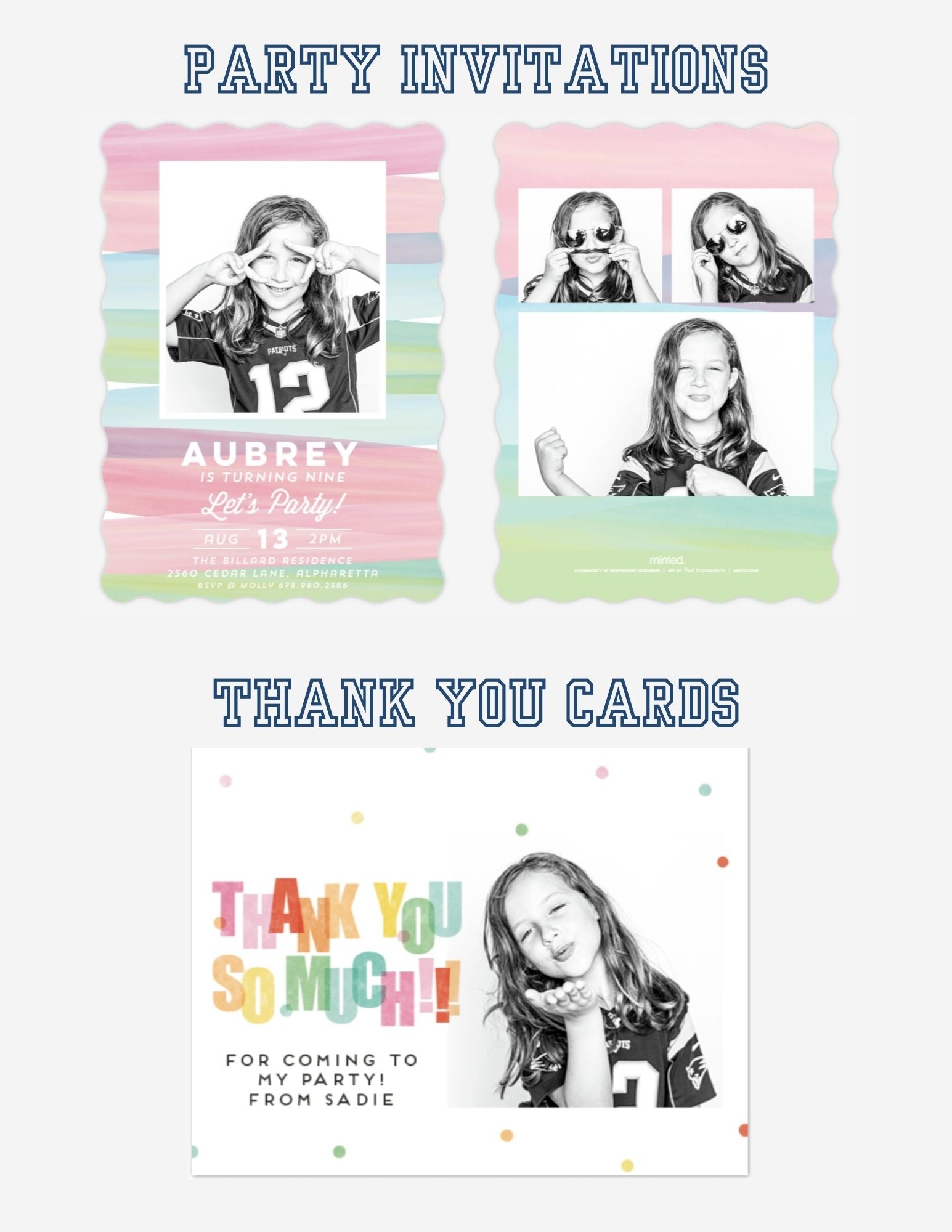 Kids Party Invitations | Personality Portraits | Confetti Jar